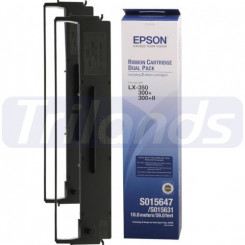 Epson S015646 (2-Pack) Black Original Printer Ribbons C13S015646 (2 X 2,5 Million Stikes) for Epson LQ-300, LQ-350, LQ-400, LQ-570, LQ-580, LQ-800, LQ-870