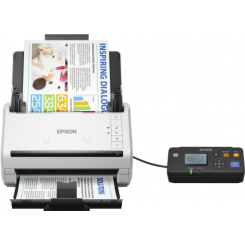 Epson WorkForce DS-530N - Document scanner - Duplex - A4 - 600 dpi x 600 dpi - up to 35 ppm (mono) / up to 35 ppm (colour) - ADF (50 sheets) - up to 4000 scans per day - USB 3.0, Gigabit LAN