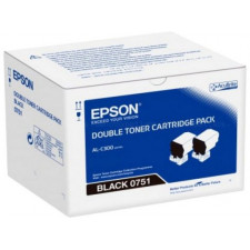 Epson S050751 Black Toner (2) Cartridges (2 X 7300 Pages) - Original Epson Twin pack for AcuLaser C300