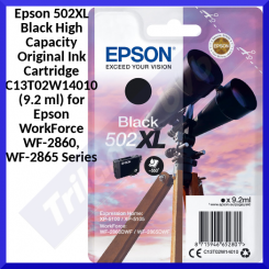 Epson 502XL BLACK High Yield Original Ink Cartridge (9.2 ml) - C13T02W14020