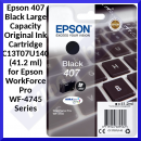 Epson 407 Original Large Capacity BLACK Ink Cartridge C13T07U140 (41.2 ml) for Epson WorkForce Pro WF-4745, WF-4745DTWF