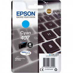 Epson 407 Cyan Large Capacity Original Ink Cartridge C13T07U240 (20.3 ml) for Epson WorkForce Pro WF-4745, WF-4745DTWF