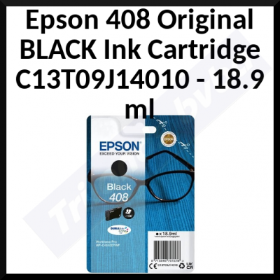Epson 408 Original BLACK Ink Cartridge C13T09J14010 - 18.9 ml - for WorkForce Pro WF-C4810DTWF