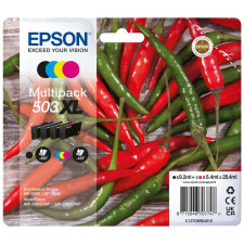 Epson 503XL (4-INK XL CMYK Pack) Original 4-Ink Full High Yield CMYK Pack (High Capacity BLACK / CYAN / MAGENTA / YELLOW) Ink Cartridges - C13T09R64010