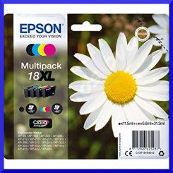 Epson 18XL (4-Ink CMYK Pack) Original High Capacity Black / Cyan / Magenta / Yellow Ink Cartridges C13T18164012