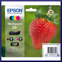 Epson 29 (4-Ink CMYK Pack) Original Black / Cyan / Magenta / Yellow Ink Cartridges C13T29864012