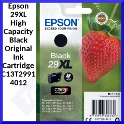 Epson 29XL High Capacity Black Original Ink Cartridge C13T29914012 (11.3 Ml.) for Epson Expression Home XP-235, XP-332, XP-335, XP-432, XP-435, XP-442, XP-445