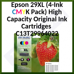 Epson 29XL (4-Ink CMYK Pack) Original High Yield Black+Cyan+Magenta+Yellow Ink Cartridges C13T29964022