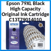 Epson 79XL Black High Capacity Original Ink Cartridge C13T79014010 (2600 Pages) for Epson WorkForce Pro WF-4630DWF, WF-4640DTWF, WF-5110DW, WF-5190DW, WF-5190DW BAM, WF-5620DWF, WF-5690DWF, WF-5690DWF BAM