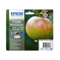 Epson T1295 (4-Ink CMYK Pack) Black / Cyan / Magenta / Yellow Original Ink Cartridges C13T12954012