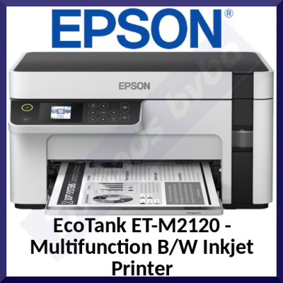 Epson EcoTank ET-M2120 - Multifunction printer - B/W - ink-jet - A4/Legal (media) - up to 32 ppm (printing) - 150 sheets - USB, Wi-Fi - white