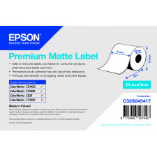 Epson Premium Multipurpose Label C33S045417 - Permanent Adhesive - 51 mm Width x 35 m Length - Inkjet - Bright White