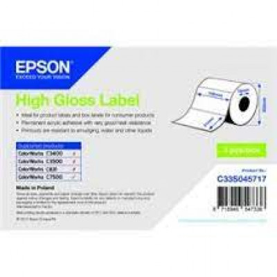 Epson Multipurpose Label C33S045718 - Permanent Adhesive - 102 mm Width x 76 mm Length - Rectangle - 76 mm Core - Inkjet - 1570 / Roll