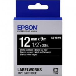 Epson LabelWorks LK-4BWV - White on black - Roll (1.2 cm x 9 m) 1 roll(s) label tape - for LabelWorks LW-1000, LW-300, LW-400, LW-600, LW-700, LW-900, LW-K400, LW-Z700, LW-Z900