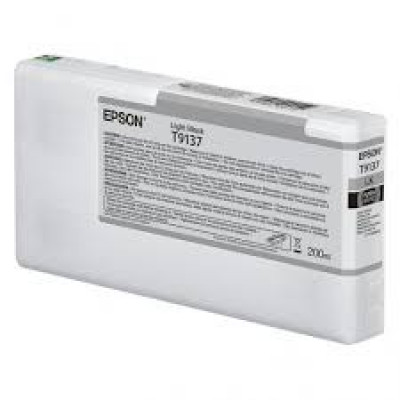 Epson T9137 Light Black Original Ink Cartridge C13T913700 (200 ml) for Epson SureColor P5000, SC-P5000, SC-P5000 STD Spectro, SC-P5000 Violet, SC-P5000 Violet Spectro