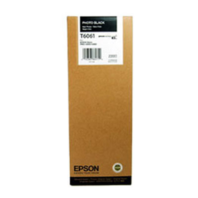 Epson T6061 Original Black Ink Cartridge C13T606100 (220 Ml) - for Epson Pack for Stylus Pro 4800, 4880
