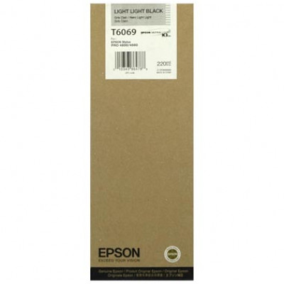 Epson T6069 Original Light Light Black Ink Cartridge C13T606900 (220 Ml) - for Epson Pack for Stylus Pro 4800, 4880