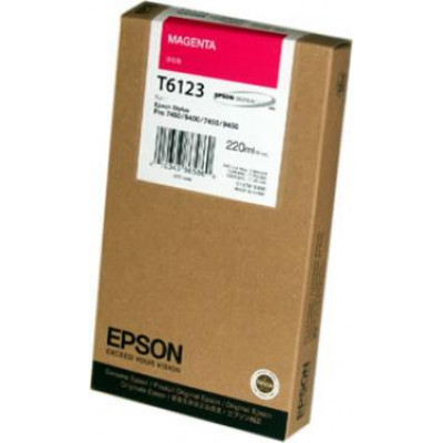 Epson T6123 Original Magenta Ink Cartridge C13T612300 (220 Ml) - for Epson for Stylus Pro 7400, 7450, 9400, 9450