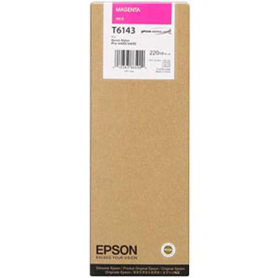 Epson T6143 Original Magenta Ink - C13T614300-  220 Ml. Cartridge - for Stylus Pro 4400, 4450