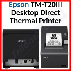 Epson TM-T20III Desktop Direct Thermal Printer - Monochrome - Receipt Print - USB - Serial - EU - 250 mm/s Mono - 203 x 203 dpi - 80 mm Label Width