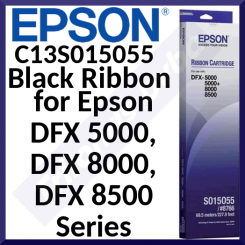 Epson S015055 Black Original Nylon Ribbon C13S015055 (15 Millions Strikes) for Epson DFX-5000 , DFX-8000 , DFX-8500