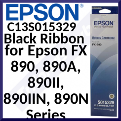 Epson S015329 Black Original Printer Ribbon C13S015329 (7.5 Million Strikes) for Epson FX-890