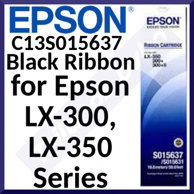 Epson S015637 (C13S015637) BLACK Original Nylon Printer Ribbon (4 Million Strikes)