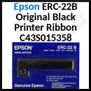 Epson ERC-22B Black Ink Original POS Printer Ribbon C43S015358 (6 Million Strikes) for Epson M-180, M-181, M-182, M-183, M-185, M-186, M-190, M-191, M-192, M-195, M-930