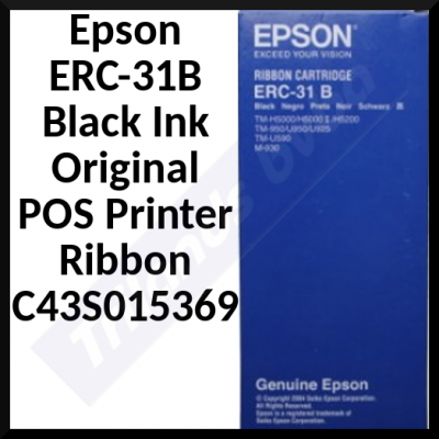 Epson ERC-31B BLACK ORIGINAL Nylon POS Printer Ribbon C43S015369