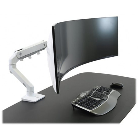 Ergotron HX - Mounting kit (articulating arm, desk clamp mount, extender arm, grommet mount, HD pivot) - Patented Constant Force Technology - for LCD display/ curved LCD display - white - screen size: up to 49"