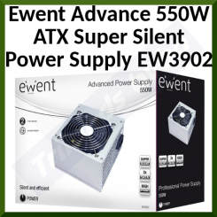 Ewent (EW3902) Advance 550W ATX Super Silent Power Supply - Connectors 3 X SATA - 1 X PCI Express