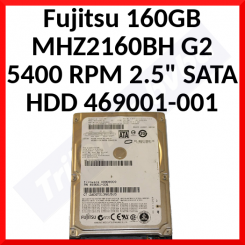 Fujitsu 160GB MHZ2160BH G2 5400 RPM 2.5" SATA HDD 469001-001 - Refurbished