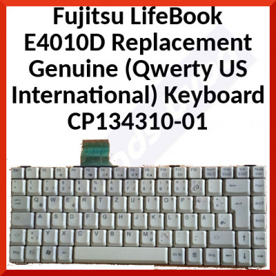 Fujitsu LifeBook E4010D Replacement Genuine (Qwerty US International) Keyboard CP134310-01 for Fujitsu-Siemens Lifebook C1110, C1100D, E4010, E4010D, E7010, E7110