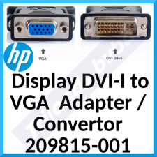 HP Display DVI-I to VGA  Adapter / Convertor 209815-001 - 1 x DVI-I Male, 1 x VGA Female (White)