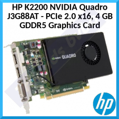 HP K2200 NVIDIA Specialty  4 GB GDDR5 Graphics Quadro Card  J3G88AT - PCIe 2.0 x16 - DVI, 2 x DisplayPort for Servers / Workstations