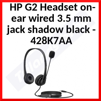 HP G2 - Headset - on-ear - wired - 3.5 mm jack - shadow black - for Victus by HP Laptop 15, 16