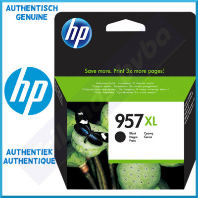 HP 957XL BLACK ORIGINAL Extra High Capacity Ink Cartridge L0R40AE (3000 Pages - 63.5 ml) - MHD Jul 2023