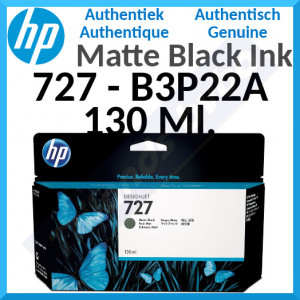 HP 727 Matte Black Original Ink Cartridge B3P22A (130 Ml) for HP DesignJet ePrinters T1500, T1500ps, T2500, T2500ps, T920, T920ps