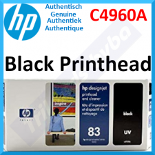 HP 83 (C4960A) Original DesignJet Black UV Printhead + Printhead Cleaner