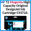 HP 72 ORIGINAL High Capacity DesignJet MAGENTA Ink Cartridge C9372A (130 Ml)