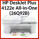 HP Deskjet 4122e Wireless Inkjet Multifunction Printer - Colour - Copier/Printer/Scanner - 8.5 ppm Mono/8.5 ppm Color Print - 1200 x 1200 dpi Print - Wireless LAN - For Plain Paper Print