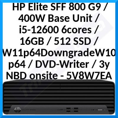 HP EliteDesk 800 G9 Desktop Computer - Intel Core i5 12th Gen i5-12600 Hexa-core (6 Core) 3.30 GHz - 16 GB RAM DDR5 SDRAM - 512 GB M.2 PCI Express NVMe SSD - Small Form Factor - Intel Q670 Chip - Windows 11 Pro