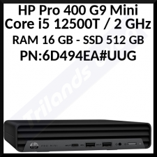 HP (6D494EA#UUG) Pro 400 G9 Mini Desktop - Core i5 12500T / 2 GHz - RAM 16 GB - SSD 512 GB NVMe - UHD Graphics 770 - GigE, Bluetooth 5.2, 802.11ax (Wi-Fi 6E) - WLAN: Bluetooth 5.2, 802.11a/b/g/n/ac/ax (Wi-Fi 6E) - Win 11 Pro - keyboard: Belgium