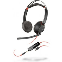 HP Poly Blackwire 5220 Stereo USB-C Headset +3.5mm Plug +USB-C/A Adapter