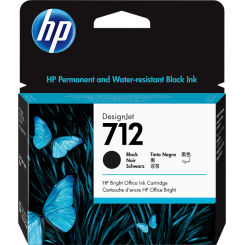 HP 712 BLACK ORIGINAL DesignJet High Capacity Ink Cartridge 3ED71A (80 ml)