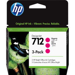 HP 712 (3ED78A) Original 3-Pack DesignJet Magenta Ink Cartridges (3 X 29ml)
