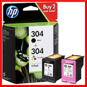 HP 304 Original 2-Ink Combo Pack - 304 Black + 304 CMY Color Ink Cartridges Combo Pack (3JB05AE) 