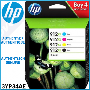 HP 912XL (3YL81AE,3YL82AE,3YL83AE,3YL84AE) 4-XL Ink CMYK Pack Original High Yield OfficeJet Black / Cyan / Magenta / Yellow Ink Cartridges