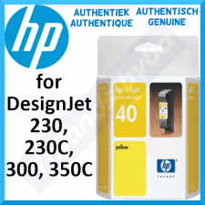 HP 40Y YELLOW ORIGINAL Designjet Ink Cartridge 51640Y (42 Ml.) 