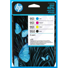 HP 950 / 951 (4-Ink CMYK Pack) Original 950 Black / 951 Cyan / Magenta / Yellow OfficeJet Ink Cartridges 6ZC65AE#301